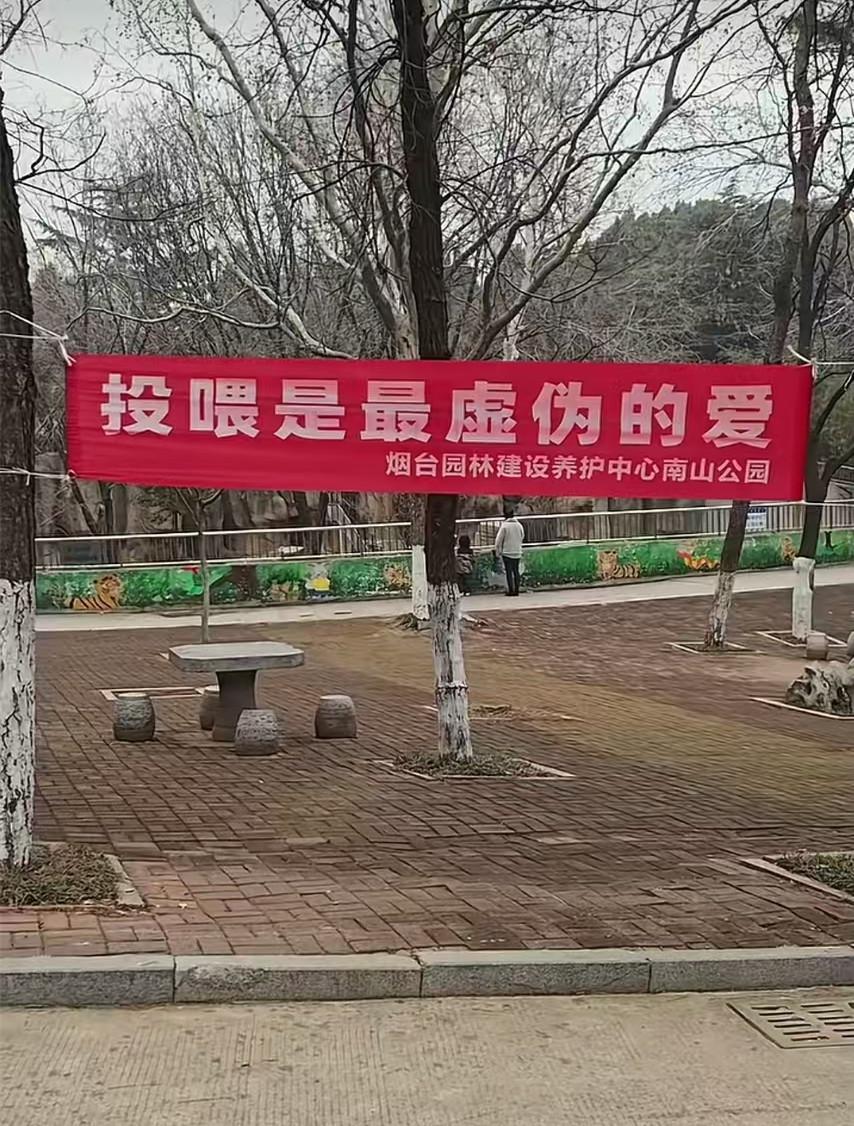 500彩票网体育机构-“投喂是最虚伪的爱!”烟台一动物园标语被指豪横,园方回应“卖投喂食品强制爱”质疑